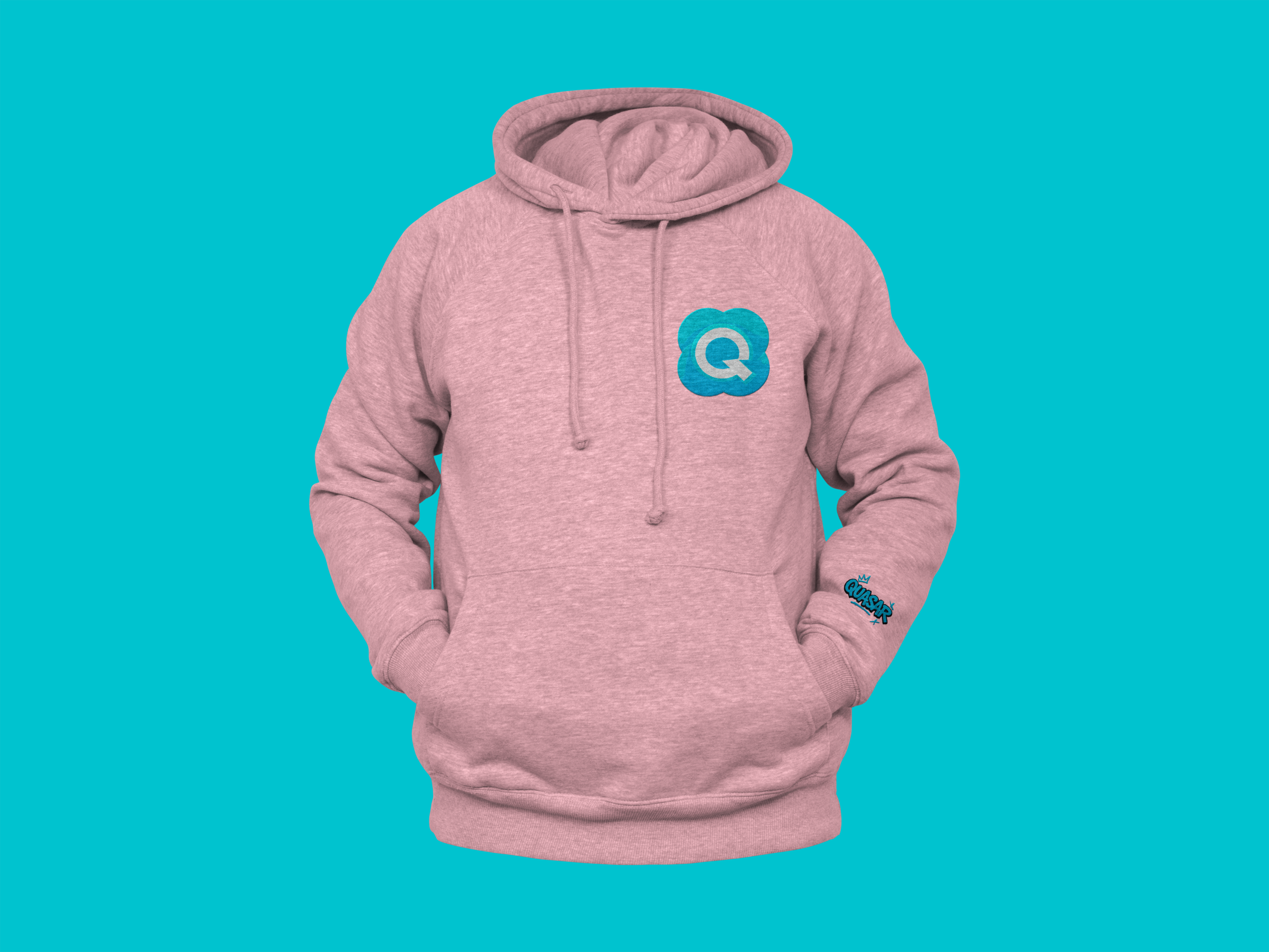 sudadera quasar rosa bordada
